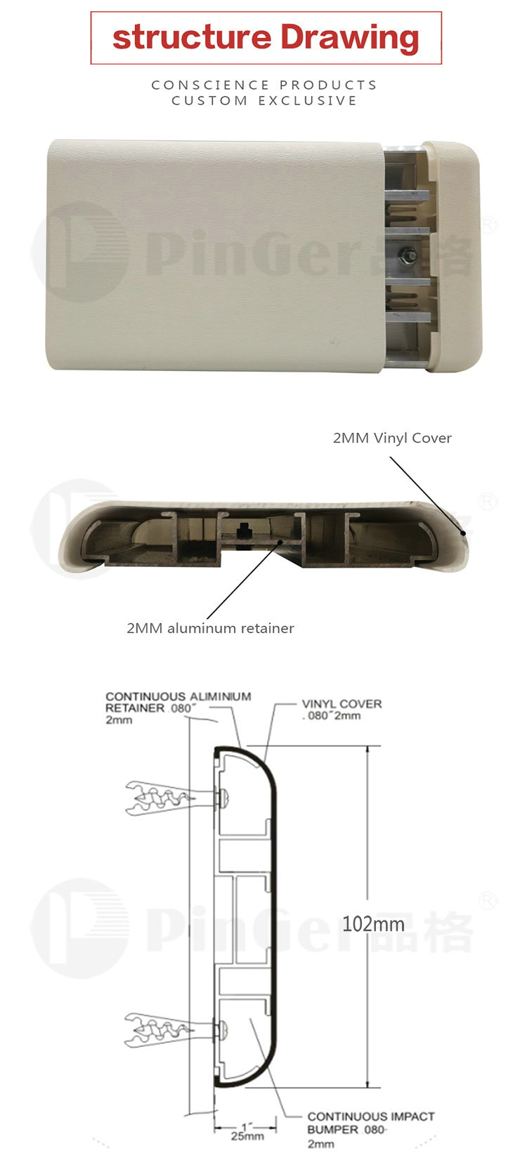 Strongly Anti Mold vinyl Wall Guards for office building