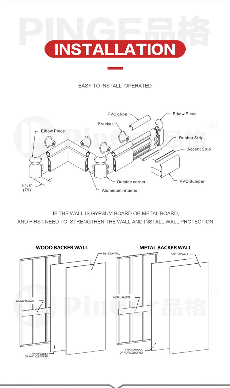 159mm Wall Antibacterial PVC Handrail