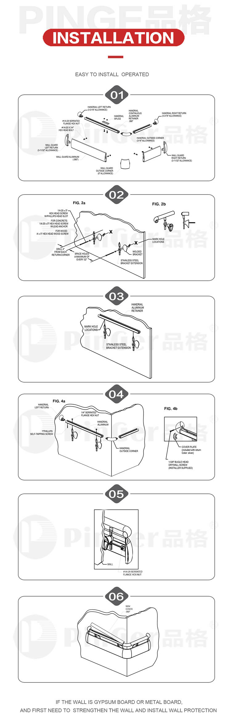 Anti collision Vinyl Wall Protection Guards Handrail