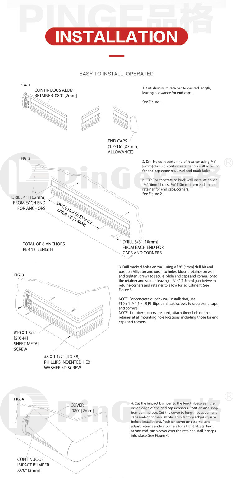 Hospital Vinyl High Impact Wall Guard