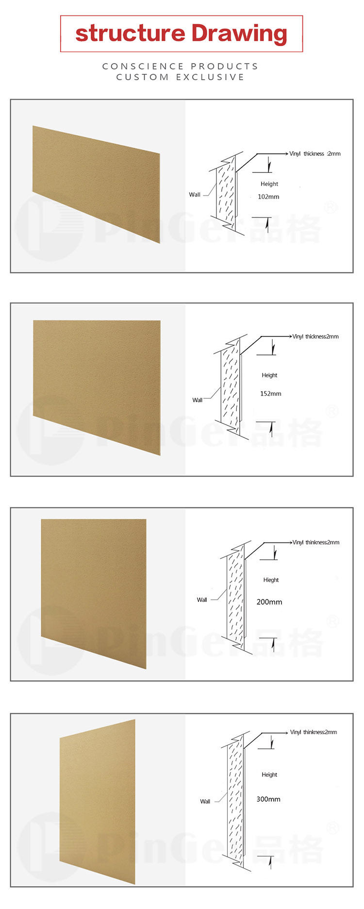 Wall protection panel Rub Rail Strips