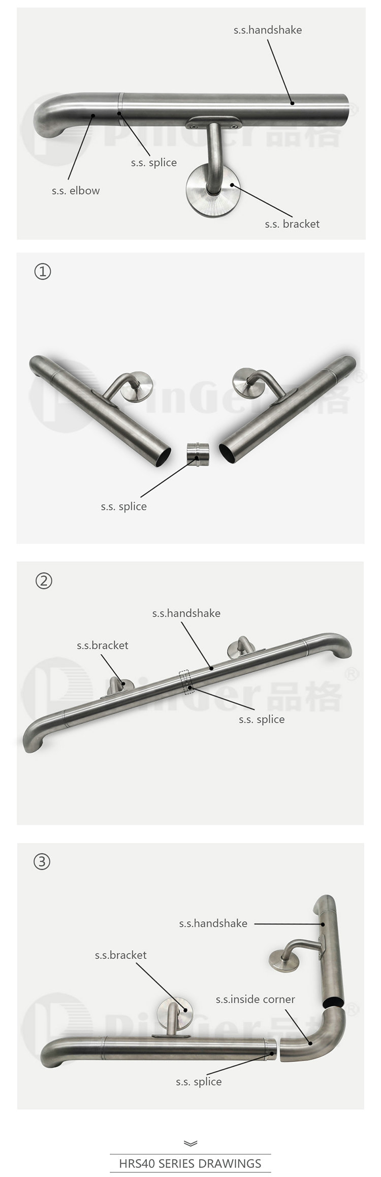 Stainless Steel Crash Handrail In Corridor Of Nursing Home