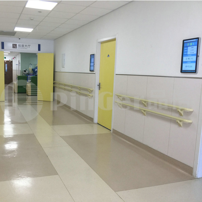 Hospital Pvc Wood Grain Handrail Support