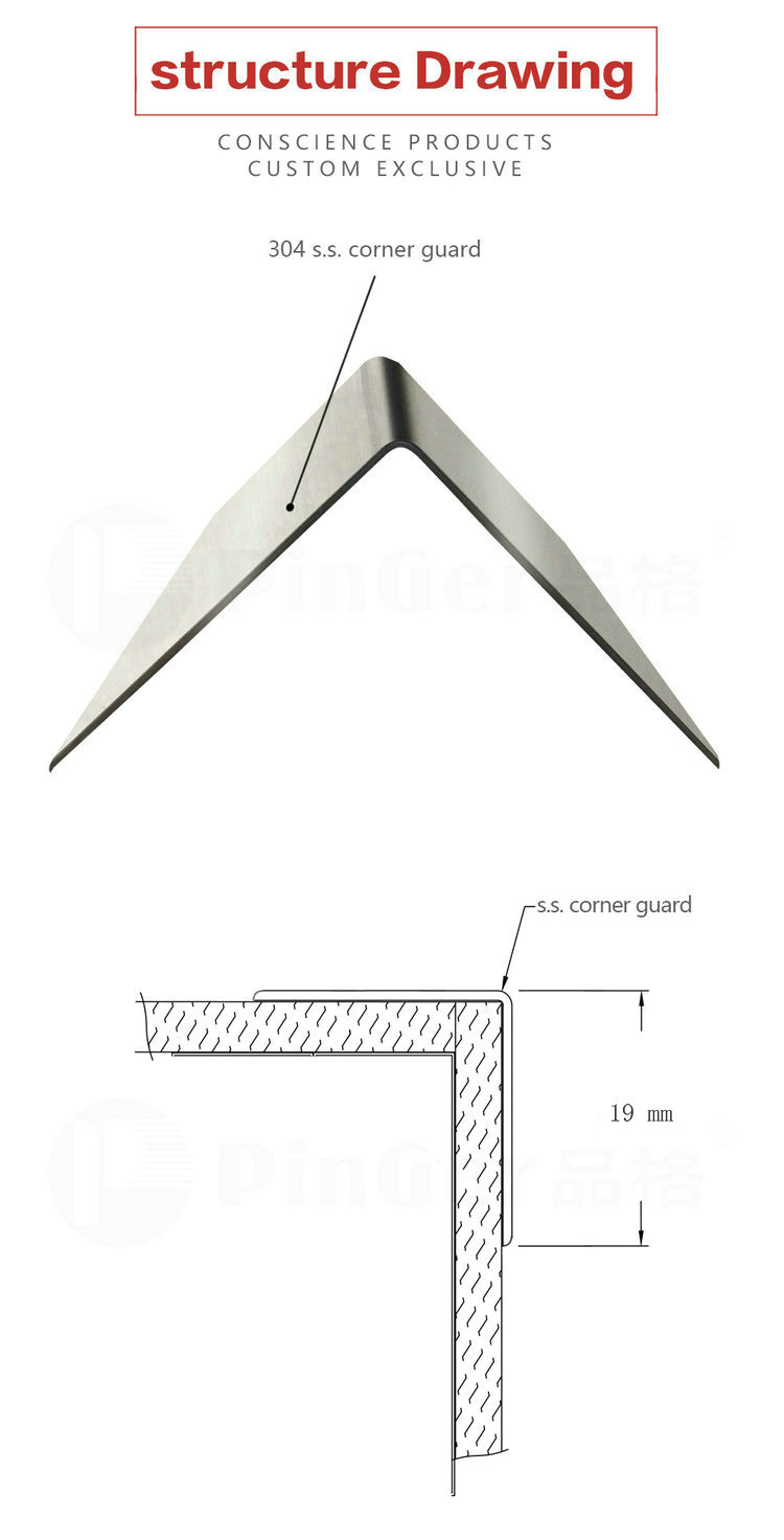 Brushed Finish Stainless Steel Corner Guards