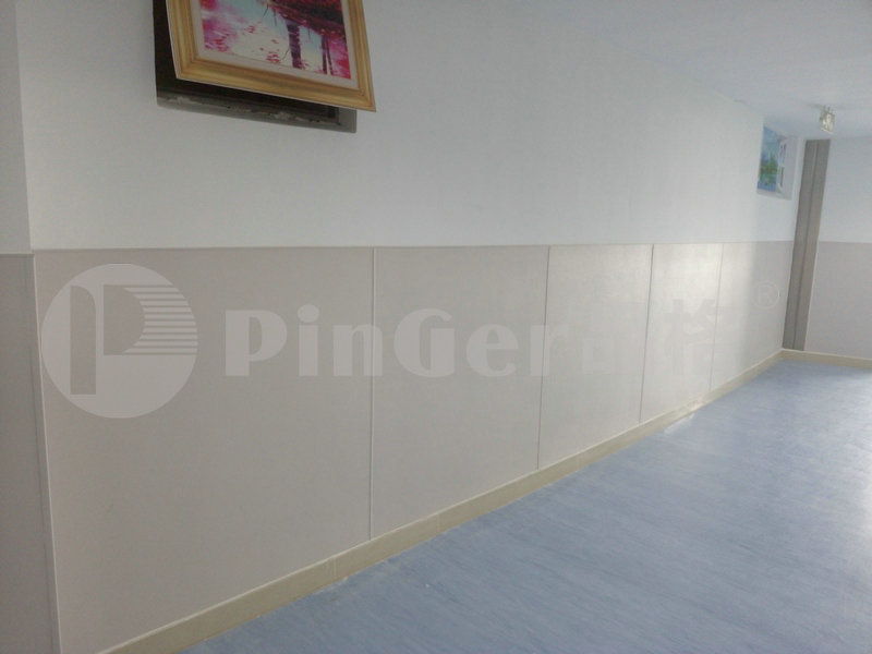 Hygienic wood color wall cladding panels