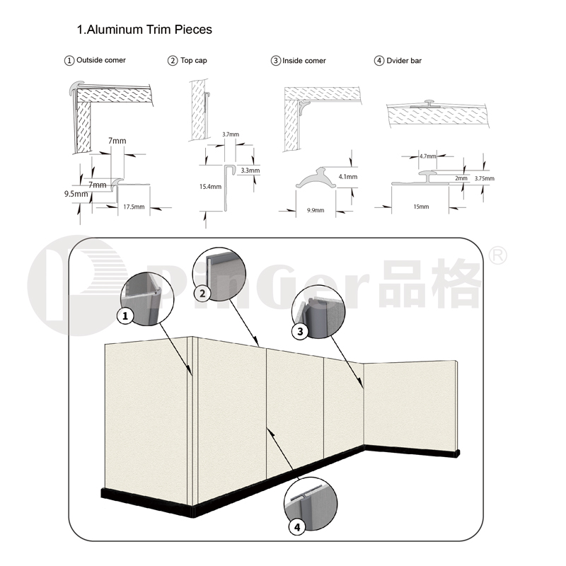 Wall panel Installation Aluminium Small Accessories