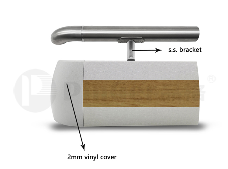 Stainless Steel Handrail With PVC Wall Guard Handrail