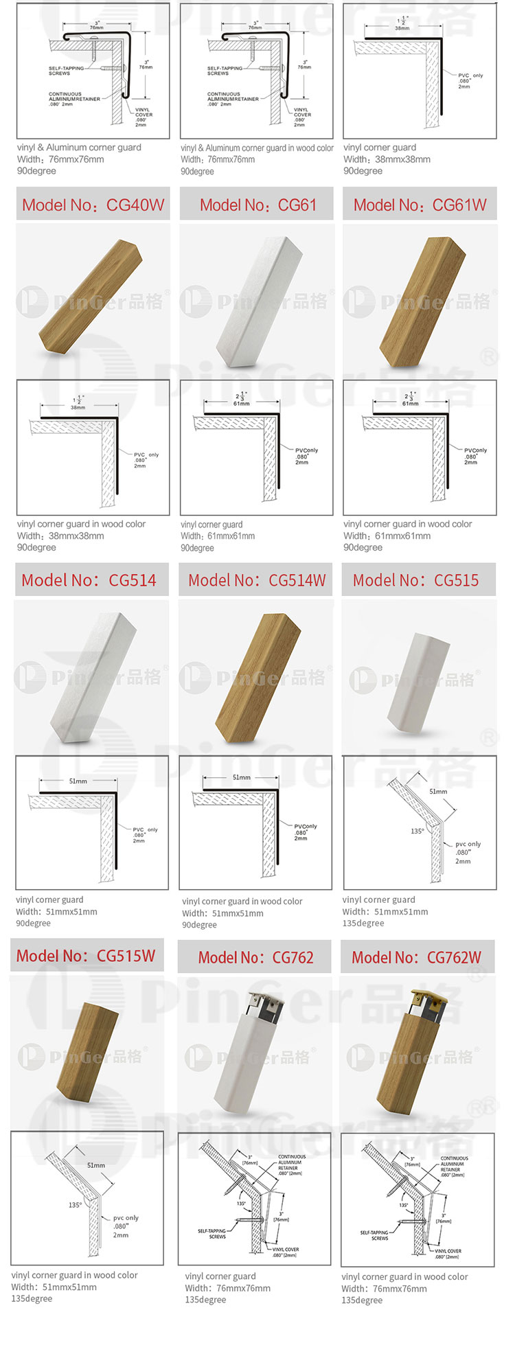 135° Wall Corner Collision Proof Vinyl Corner