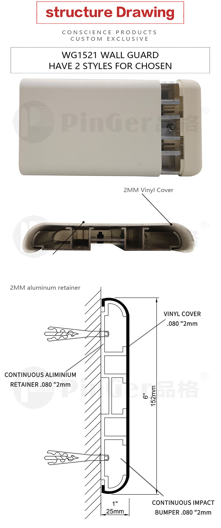 Superior Impact Aluminum Retainer Wall Corner Guard