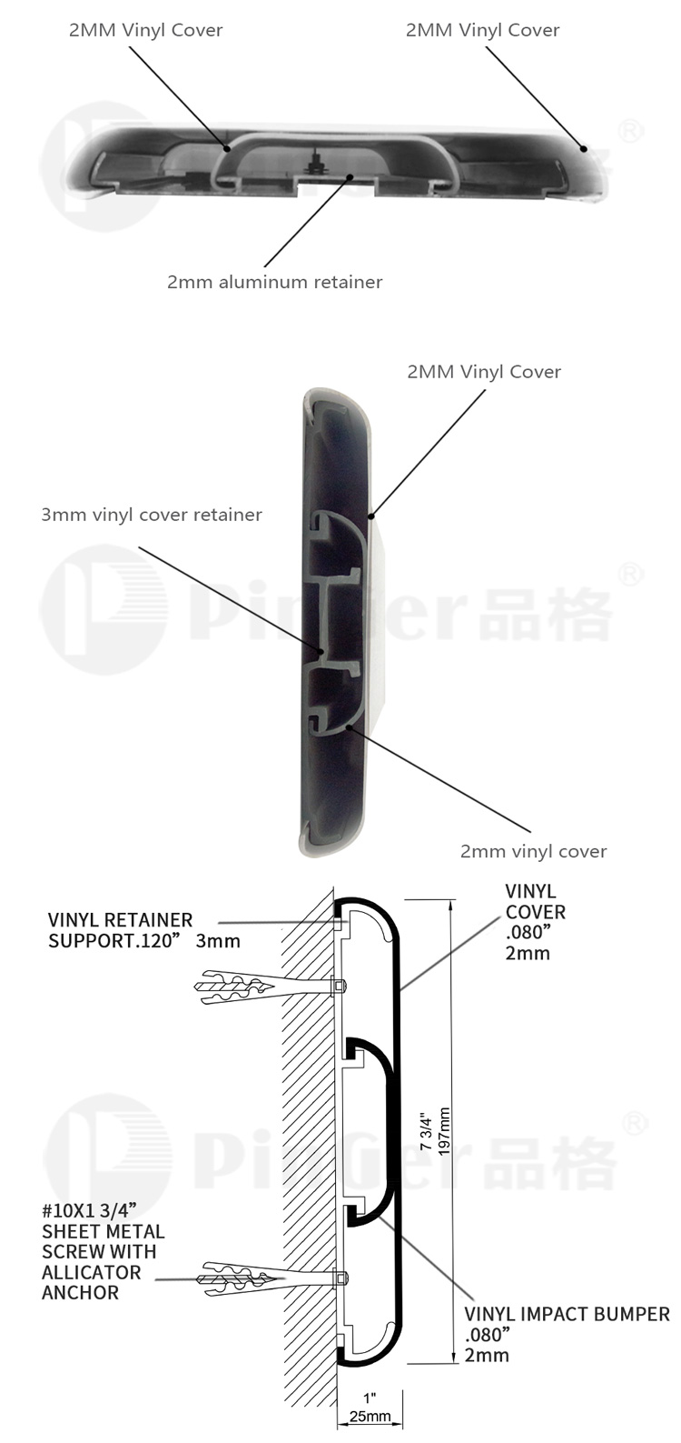 Superior Impact Aluminum Retainer Wall Corner Guard