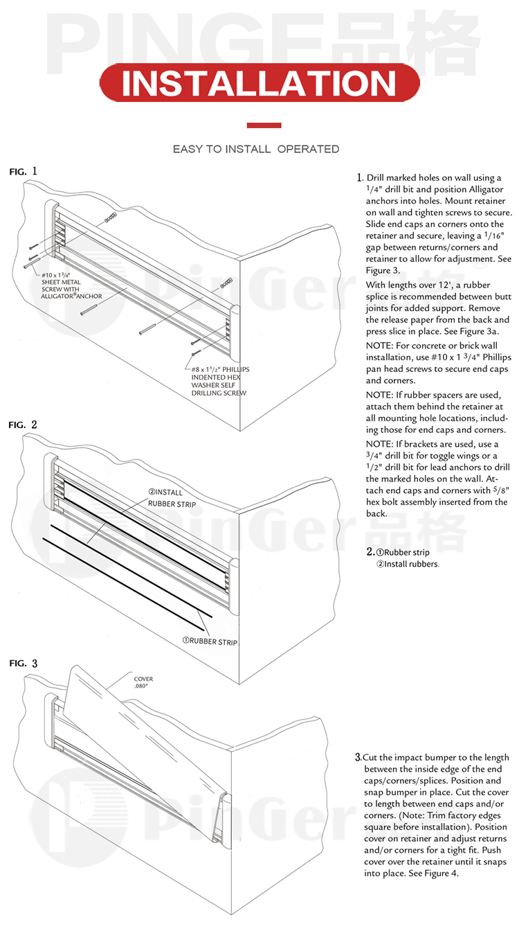 Superior Impact Aluminum Retainer Wall Corner Guard