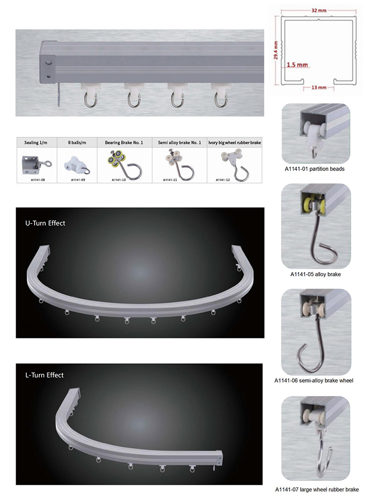 Aluminum Cubicle Curtain Tracks