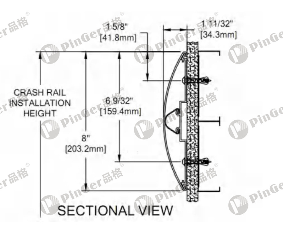 Pinger Wall Guard WG200R CAD Drawing