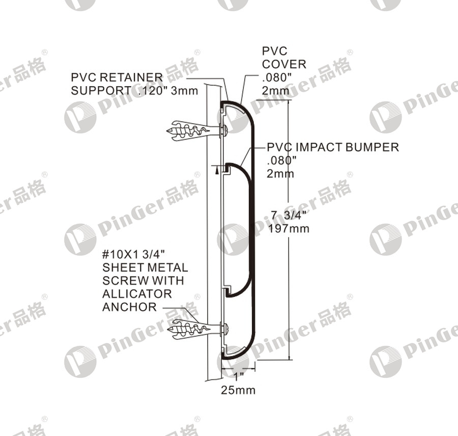 Pinger Wall Guard WG200 CAD Drawing