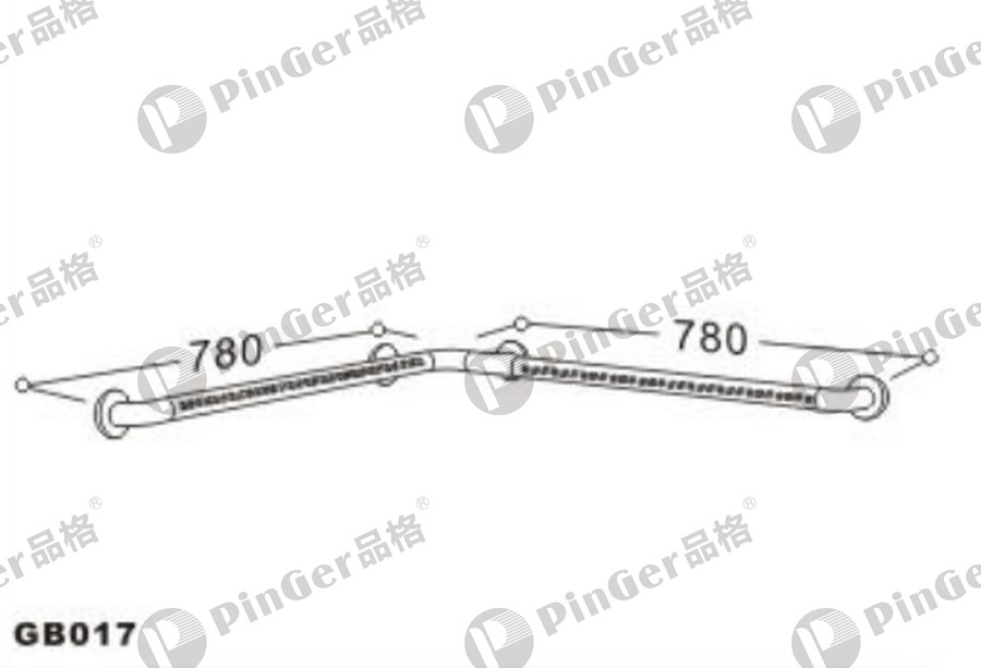 Pinger L-shape Grab Bar GB017 CAD Drawing