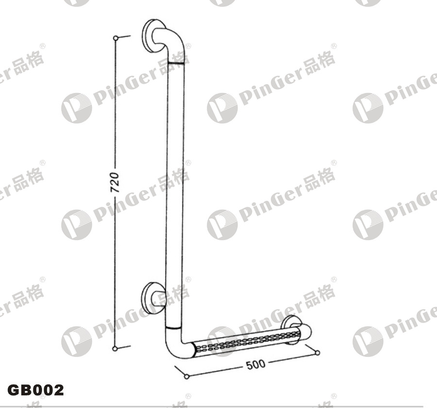 Pinger Straight Grab Bar GB002 CAD Drawing