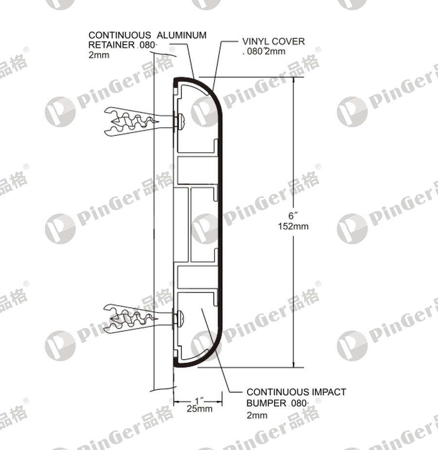 Pinger Wall Guard WG152 CAD Drawing