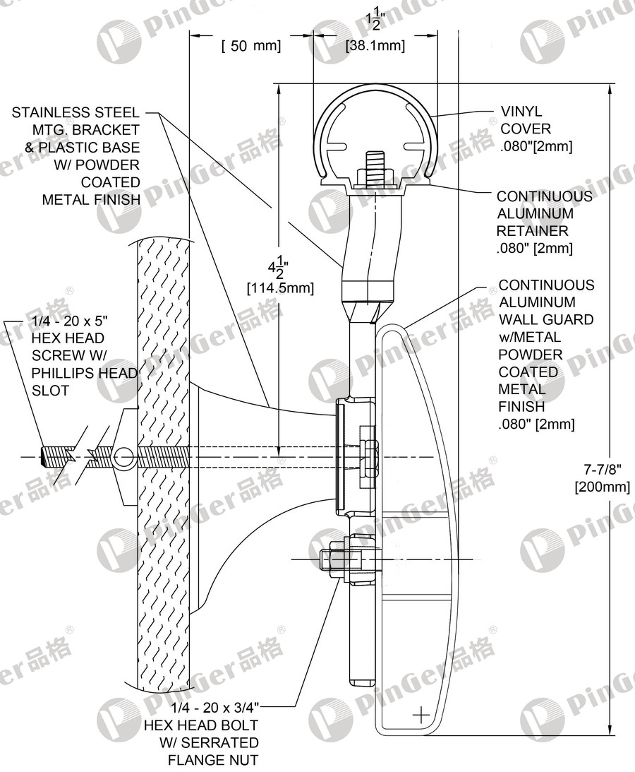 Pinger Handrail HR200 CAD Drawing