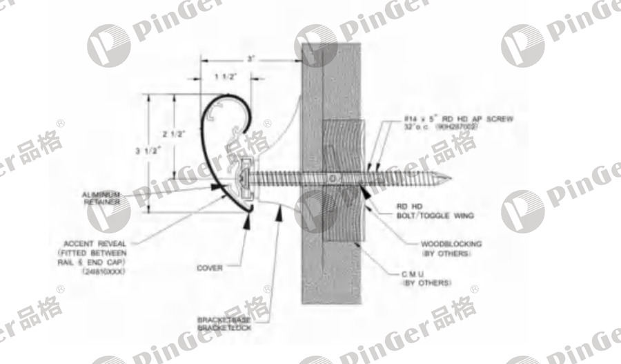 Pinger Handrail HR89 CAD Drawing