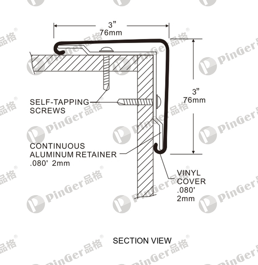 Pinger Corner Guard CG76 CAD Drawing