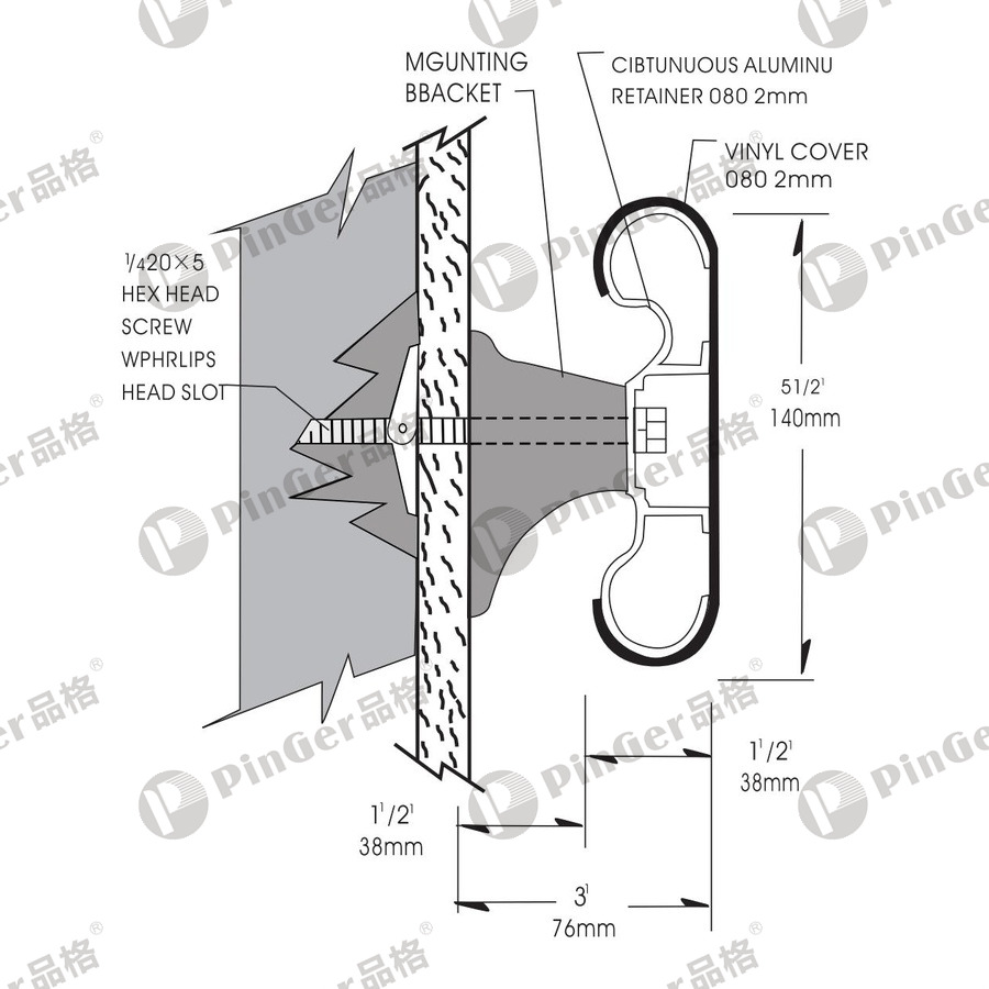 Pinger Handrail HR140 CAD Drawing