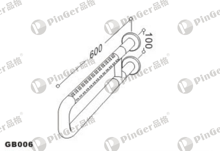 Pinger U-shape Grab Bar GB006 CAD Drawing