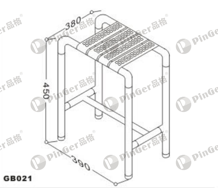 Pinger Shower Seat GB021 CAD Drawing