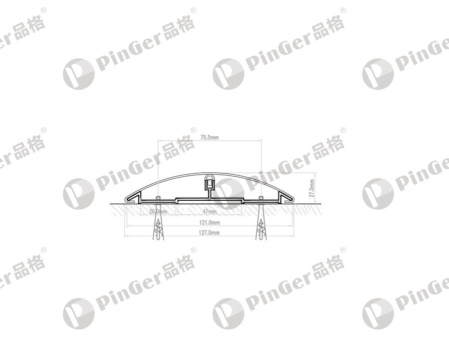 Pinger Wall Guard WG127R CAD Drawing