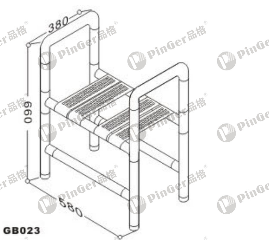 Pinger Shower Seat GB023 CAD Drawing