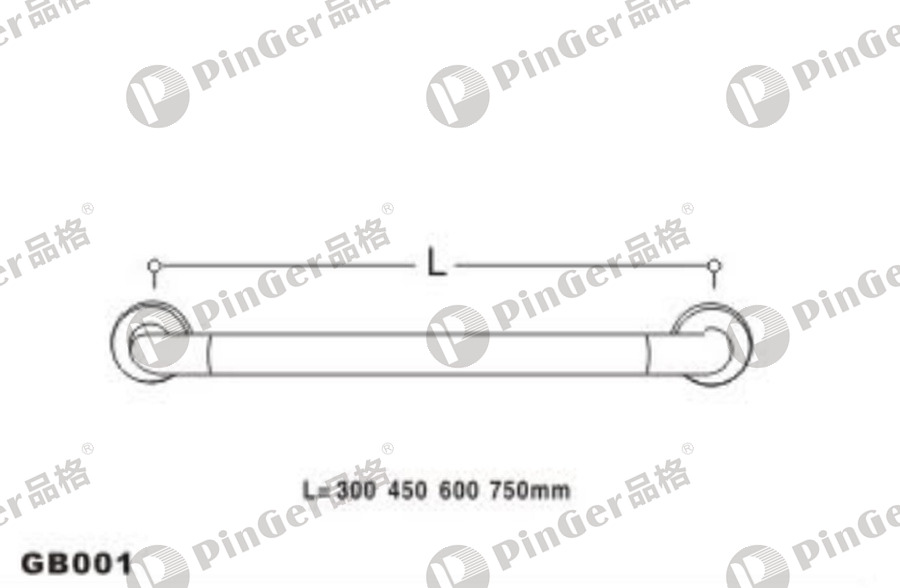 Pinger Straight Grab Bar GB001 CAD Drawing