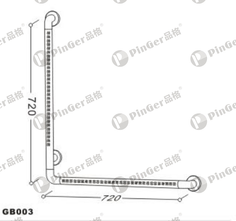 Pinger Straight Grab Bar GB003 CAD Drawing