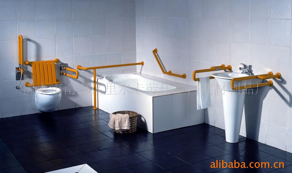 What should grab bars be placed in elderly bathrooms?
